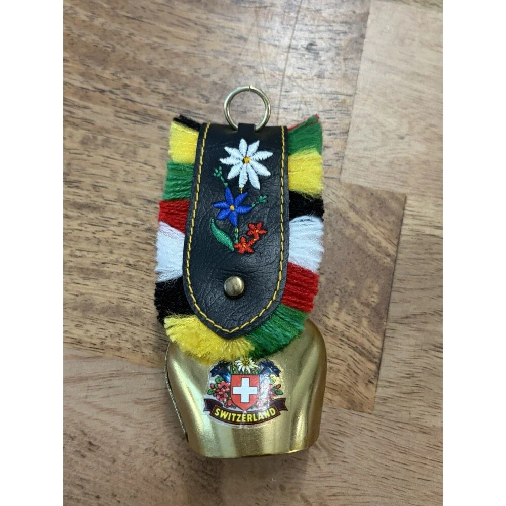 Vintage Switzerland BellTravel SouvenirKeychain Key RingChain 3.5